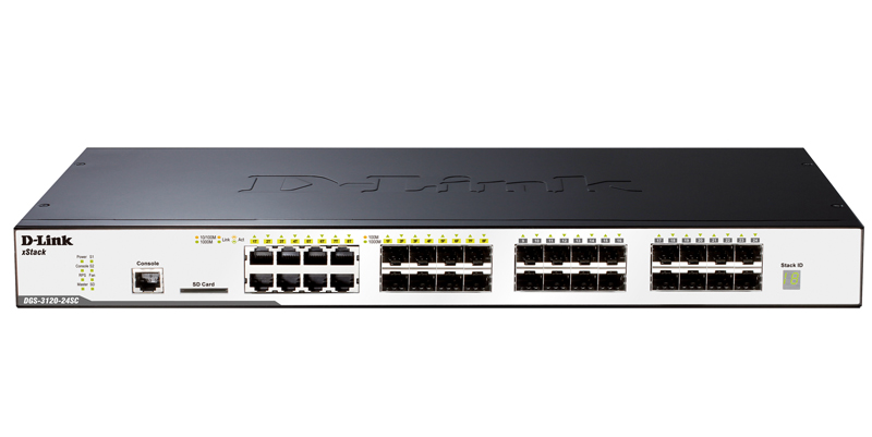 D-Link DGS-3120-24SC/B1AEI, 24-Port Managed L2+ Gigabit Switch, physical stacking