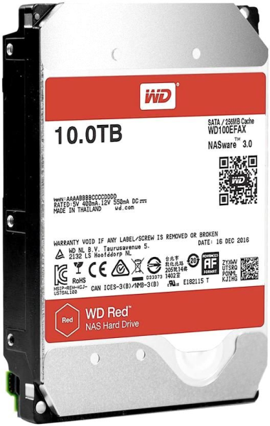 Western Digital HDD SATA-III  10000Gb Red for NAS WD100EFAX, IntelliPower, 256MB buffer