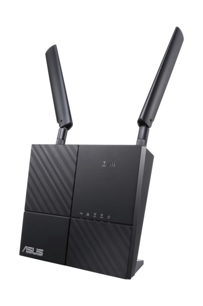 ASUS 4G-AC53U // роутер 802.11b/g/n/ac со встроенным LTE модемом, до 300 + 433Мбит/c, 2,4 + 5 гГц, 2 антенны, USB, GBT LAN ; 90IG04A1-BO3000