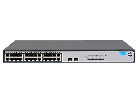 HPE  1420 24G 2SFP Switch (24 ports 10/100/1000 + 2 SFP 100/1000, unmanaged, fanless, 19")(repl. for J9561A)