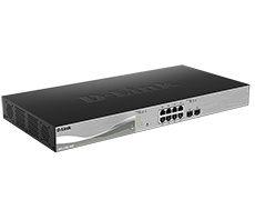 D-Link DXS-1100-10TS/A1A, 10 Gigabit Ethernet Smart Switch with 8-ports 10GBASE-T + 2-ports SFP+