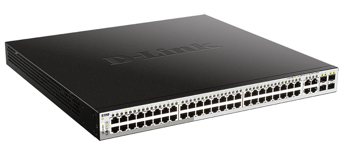 D-Link DGS-1210-52MP/F1A, Gigabit Smart Switch with 48 10/100/1000Base-T PoE and 4 Gigabit SFP ports